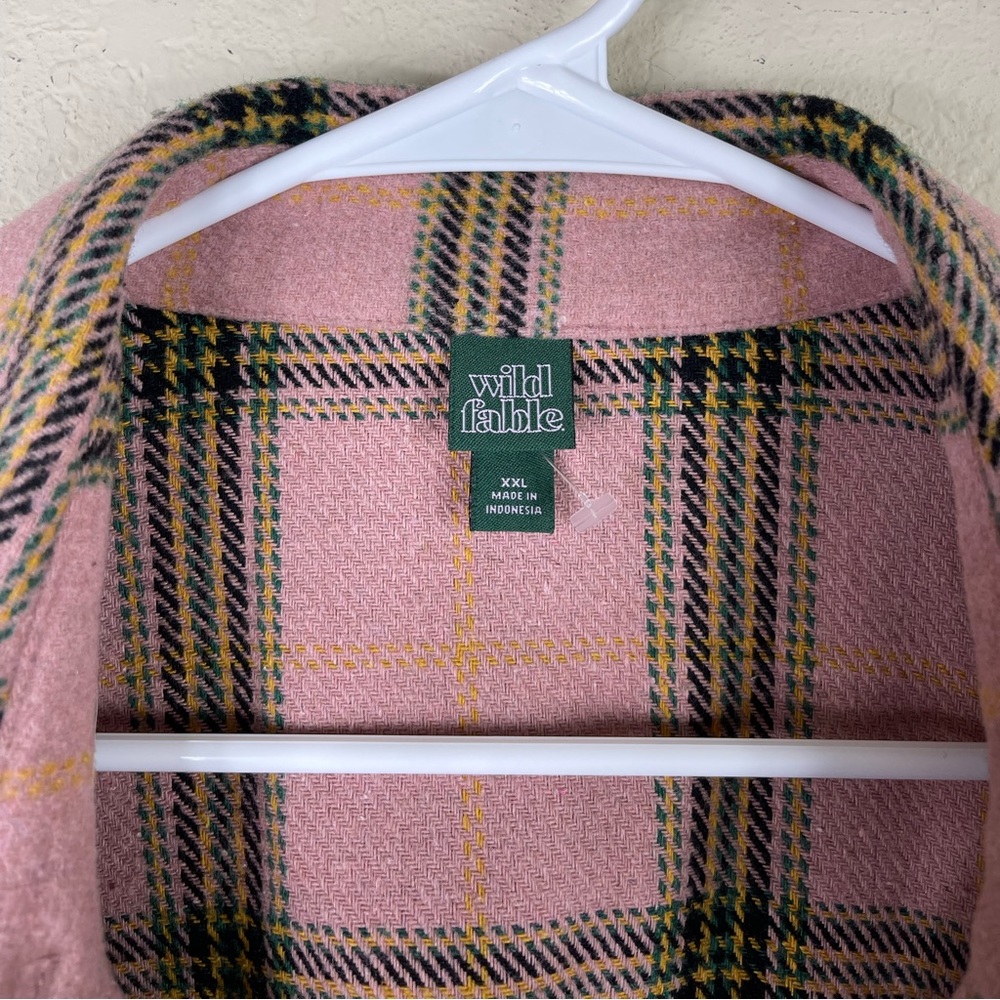 Wild Fable Plaid Long Flannel Shacket Shirt Size XXL - Picture 8 of 10